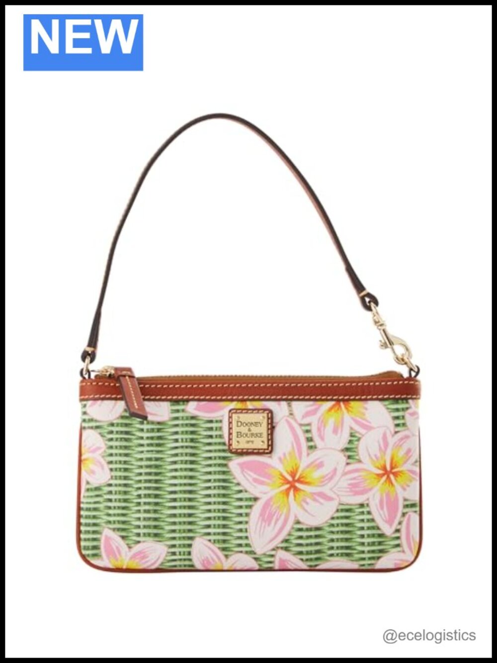 Dooney & Bourke Plumeria Large Slim Wristlet | Pink Green